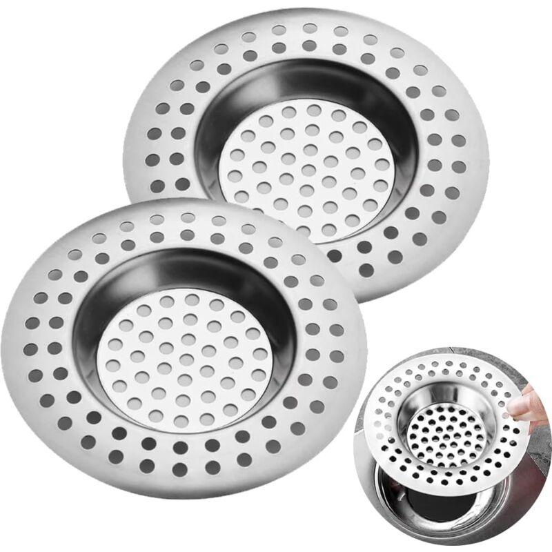 foto del prodotto bebusingoto pezzi filtro di scarico del lavandino, griglia del lavandino della cucina, acciaio inossidabile, anti intasamento, per lavello della