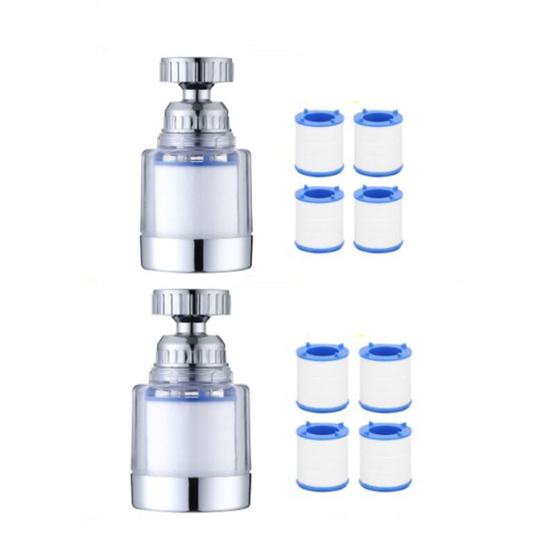 foto del prodotto bebusingoto pezzi filtro per l acqua del rubinetto, filtro anticalcare per rubinetto, con 8 pezzi elemento filtrante in cotone pp e adattatore