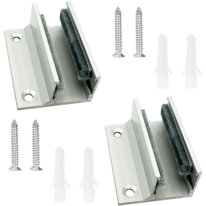 foto del prodotto bebusingoto pezzi guide per pavimento per porte scorrevoli in vetro in lega di alluminio con morsetto in vetro per porte scorrevoli senza telaio