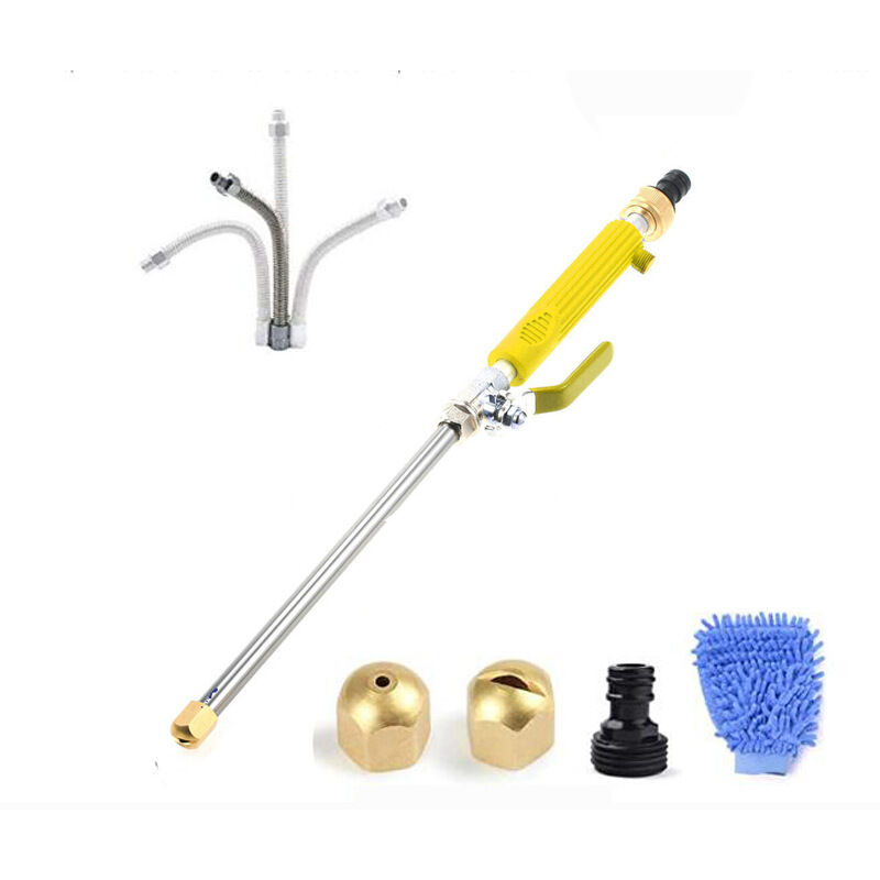 foto del prodotto bebusingoto pezzi lancia acqua ad alta pressione ugello tubo getto pistola per lavaggio auto da giardino set giallo
