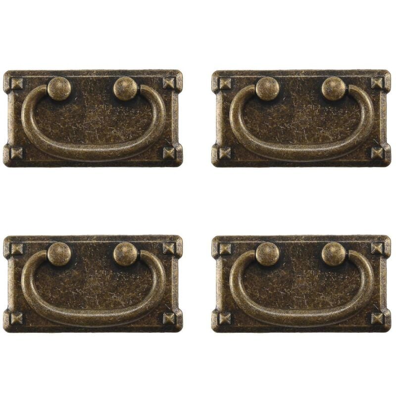 foto del prodotto bebusingoto pezzi maniglie per cassetti in bronzo antico vintage, pomelli ad anello per porte di armadietti, maniglie decorative per mobili