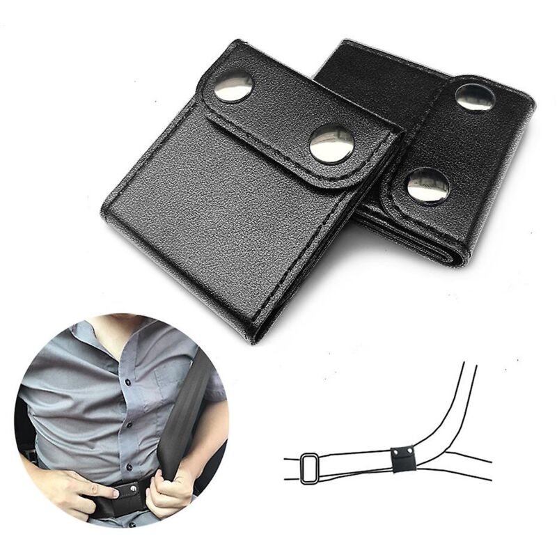 foto del prodotto bebusingoto pezzi regolatore per cintura di sicurezza, posizionatore per cintura di sicurezza, clip di bloccaggio, protettore nero 