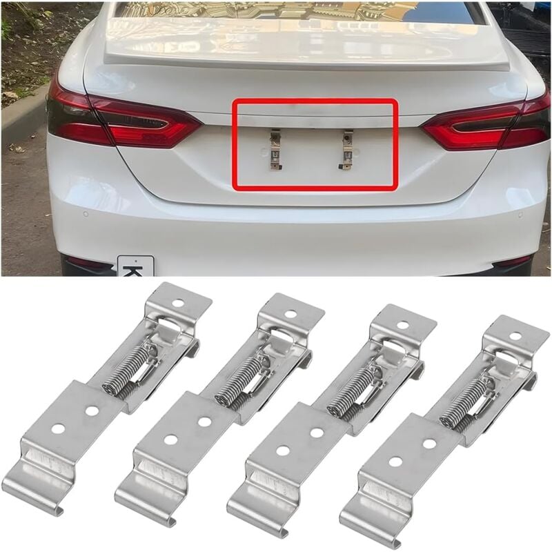 foto del prodotto bebusingoto pezzi supporto per targa per rimorchio, supporto per targa a molla in acciaio inossidabile, clip a molla per targhe standard