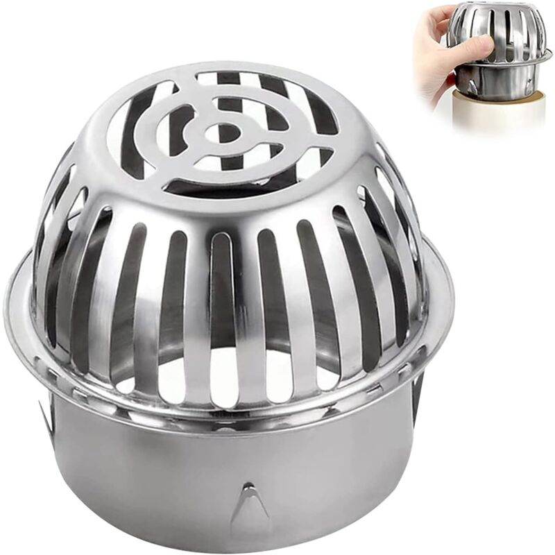 foto del prodotto bebusingoto piletta di scarico convessa in acciaio inox 83 mm , grondaie in 1 pezzo con filtro di scarico, filtro per grondaie in acciaio inox per