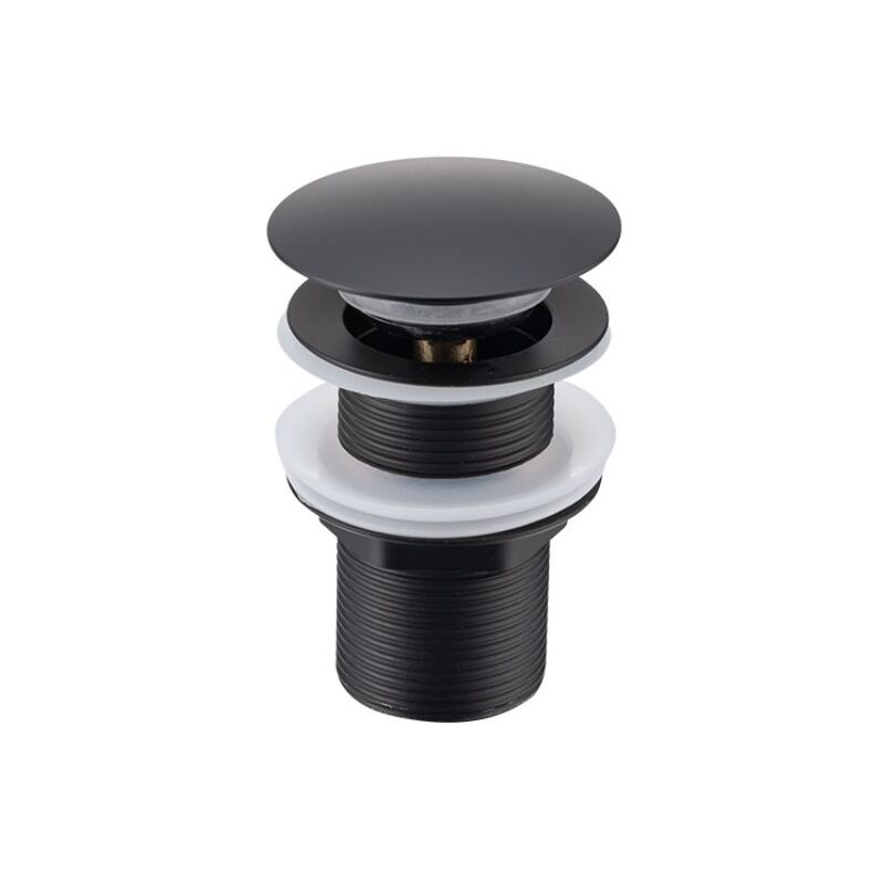 foto del prodotto bebusingoto piletta di scarico forata per lavandino, piletta di scarico con troppopieno automatico, universale, nera, per vasca da bagno e bagno.