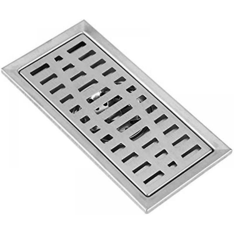 foto del prodotto bebusingoto piletta di scarico rettangolare in acciaio inox, protezione per scarico doccia bagno, filtro per griglia acque reflue cucina, 20x10x7 cm