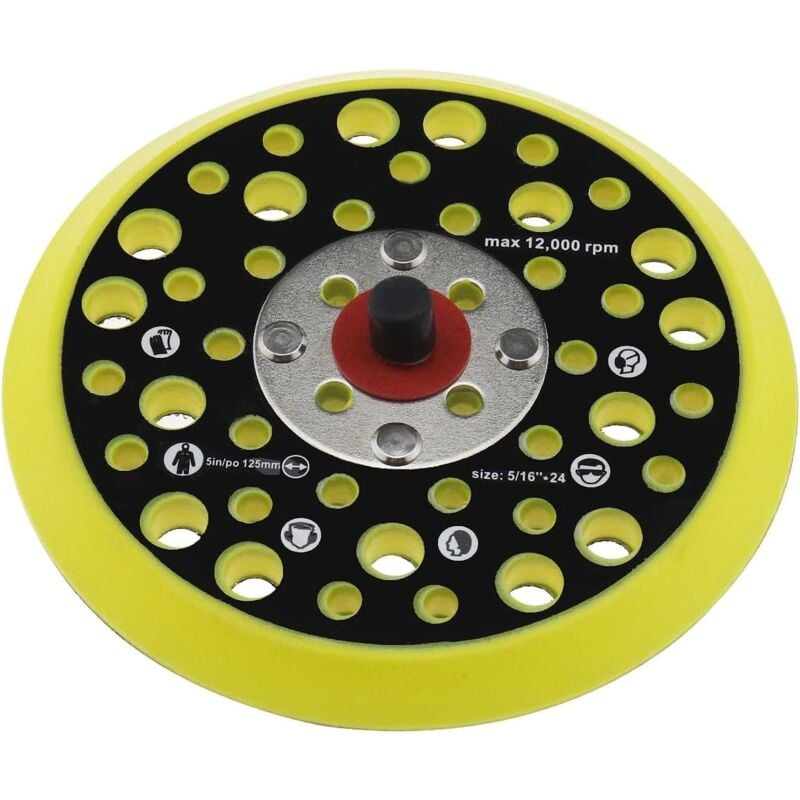 foto del prodotto bebusingoto platorello di supporto da 125 mm e 5 pollici compatibile con mirka ceros deros 44 fori con attacco filettato da 5 16, platorello di