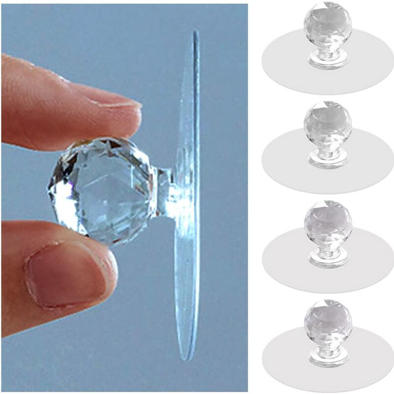 foto del prodotto bebusingoto pomelli trasparenti per cassetti, maniglie a forma di diamante per guardaroba, credenze da cucina, ecc.