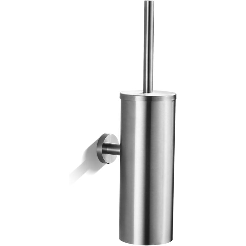 foto del prodotto bebusingoto porta scopino da parete con supporto per bagno in acciaio inox e nichel spazzolato.
