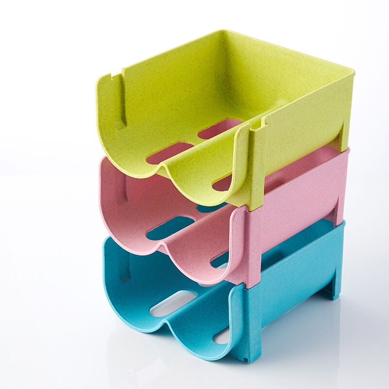 foto del prodotto bebusingoto portabottiglie per frigorifero a 3 pezzi, portabottiglie in plastica impilabile