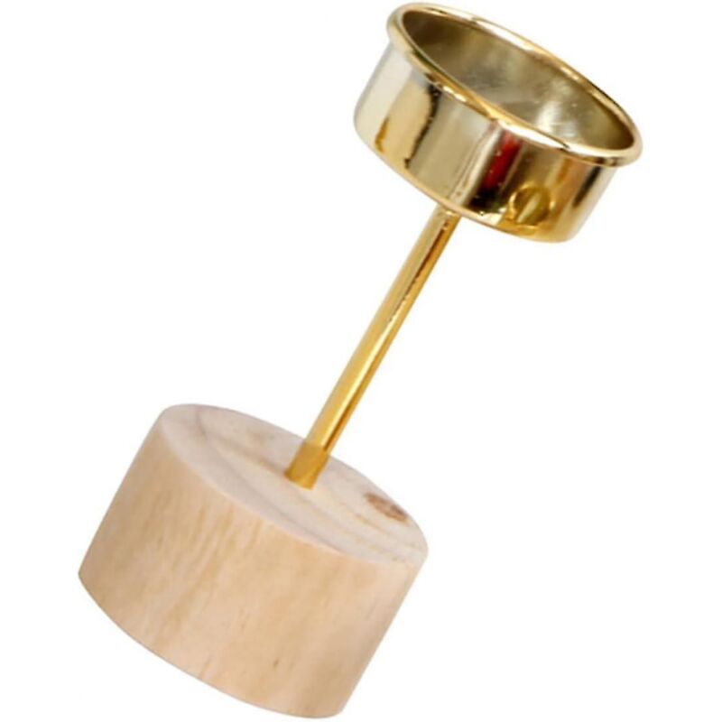 foto del prodotto bebusingoto portacandele conico vintage per arredamento casa, portacandele, decorazione da scrivania, arredamento per la casa, base in legno,