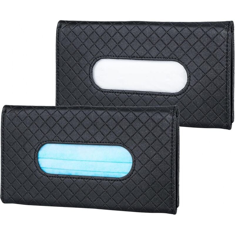 foto del prodotto bebusingoto portafazzoletti per auto 2 pezzi , portafazzoletti per auto, visiera parasole, dispenser per mascherine in pelle pu per auto 23x13