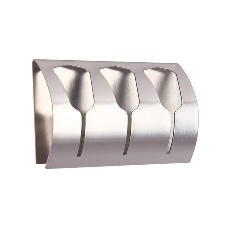 foto del prodotto bebusingoto portasciugamani adesivo, 3 ganci in acciaio inox, portata 3 kg