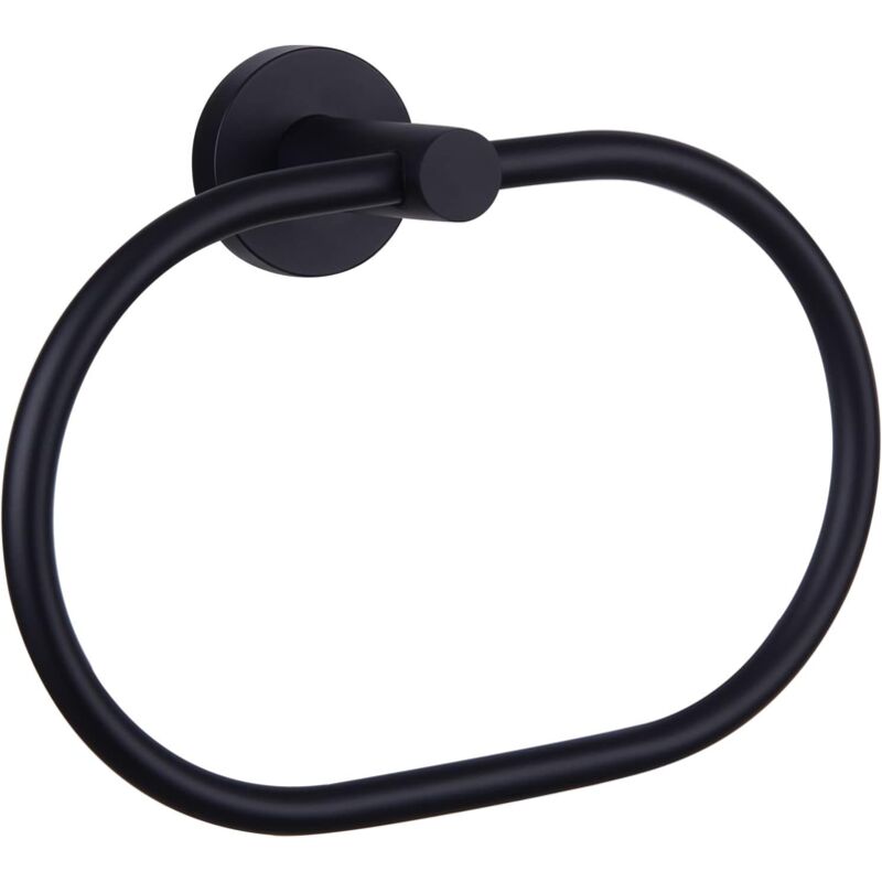 foto del prodotto bebusingoto portasciugamani girevole in acciaio inox nero opaco, accessori per il bagno e la cucina, contenitori per la casa, stendibiancheria