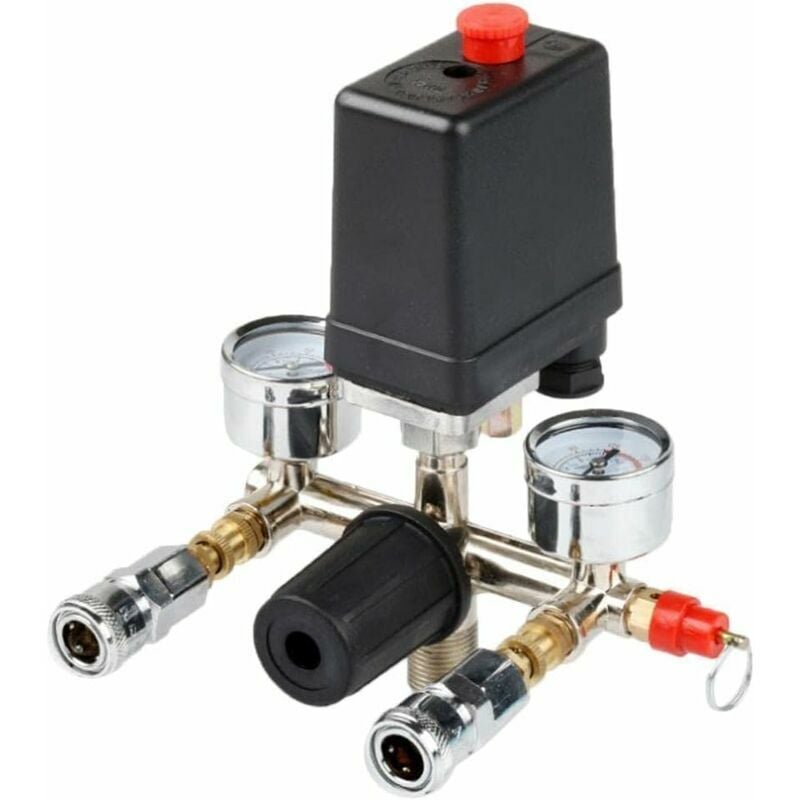 immagine 0 del prodotto bebusingoto pressostato per compressore d aria, pressostato trifase, valvola di controllo con regolatore dell aria, valvola di sicurezza e manometro