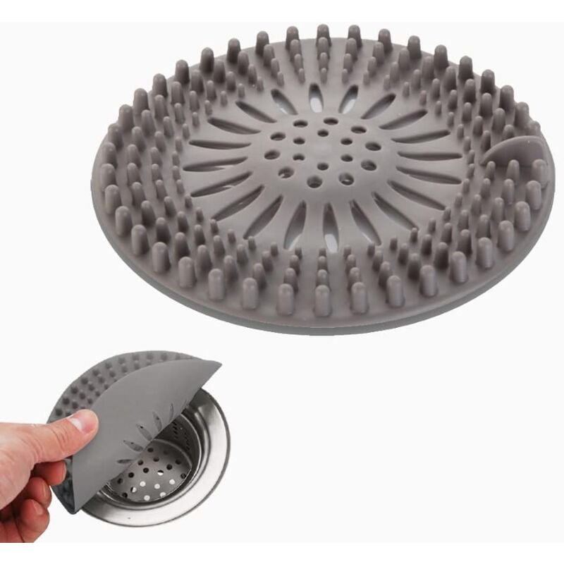 foto del prodotto bebusingoto protezione per scarico in silicone, filtro per lavello da cucina con ventosa, filtro per scarico vasca, filtro per lavello da cucina e