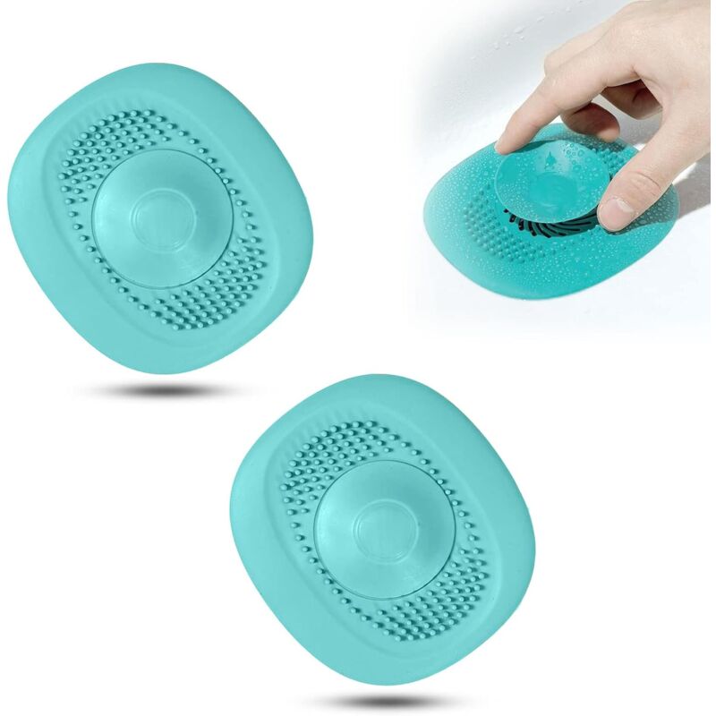 foto del prodotto bebusingoto protezioni per scarichi in silicone, tappo per lavello da cucina, filtro per scarico vasca da bagno, premere per accelerare lo scarico.