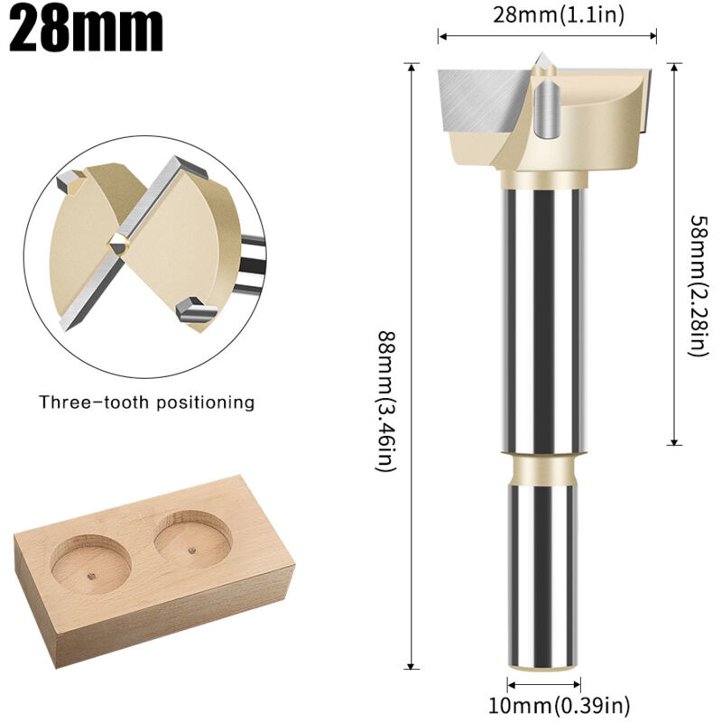 foto del prodotto bebusingoto punta per trapano svasatore da 28 mm punta per trapano per legno cerniera per falegname in legno