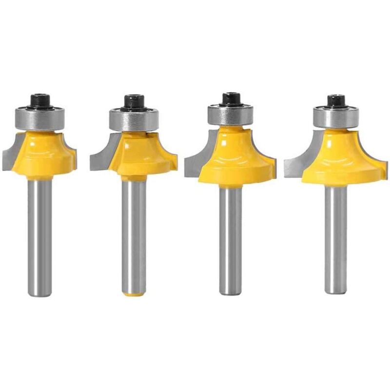 foto del prodotto bebusingoto punte in metallo duro per arrotondamento degli angoli da 3,18 mm, 4,76 mm, 6,35 mm e 7,92 mm per l arrotondamento dei bordi.
