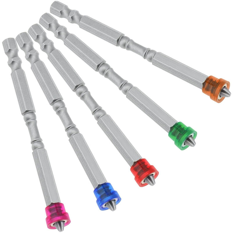 foto del prodotto bebusingoto punte per cacciavite a croce magnetiche ph2 con gambo esagonale, acciaio s2, 100 mm, antiscivolo