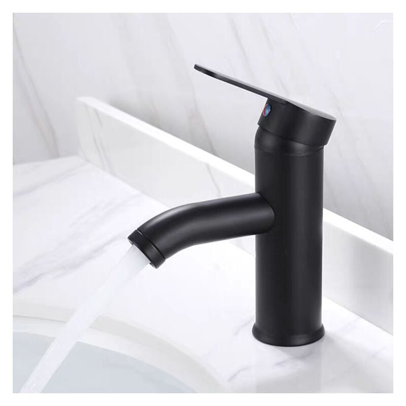 foto del prodotto bebusingoto pz miscelatore per lavabo rubinetto per bagno in acciaio inox miscelatore per lavabo per acqua calda e fredda nero
