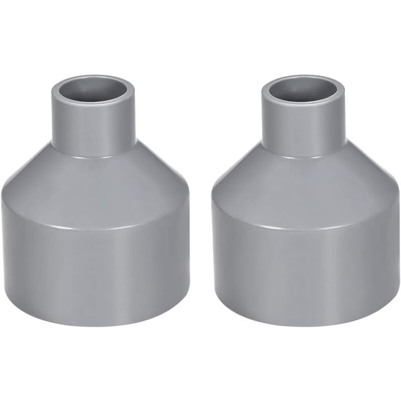 foto del prodotto bebusingoto raccordo per tubo in pvc riduttore da 50 mm x 20 mm, giunto da mozzo a mozzo, grigio, 2 pezzi