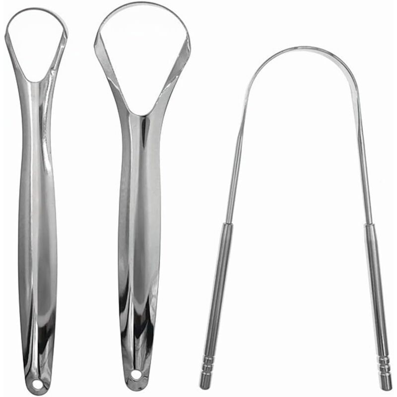 foto del prodotto bebusingoto - raschietti per la lingua in acciaio inossidabile, spazzola per la lingua per la pulizia della bocca, spazzola per la lingua in acciaio