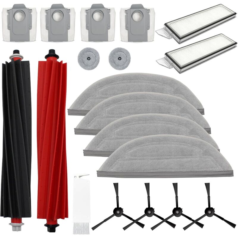 foto del prodotto bebusingoto ricambi per roborock s8 maxv ultra kit di 19 accessori tra cui spazzole laterali, spazzole principali, filtro, sacchetti per la