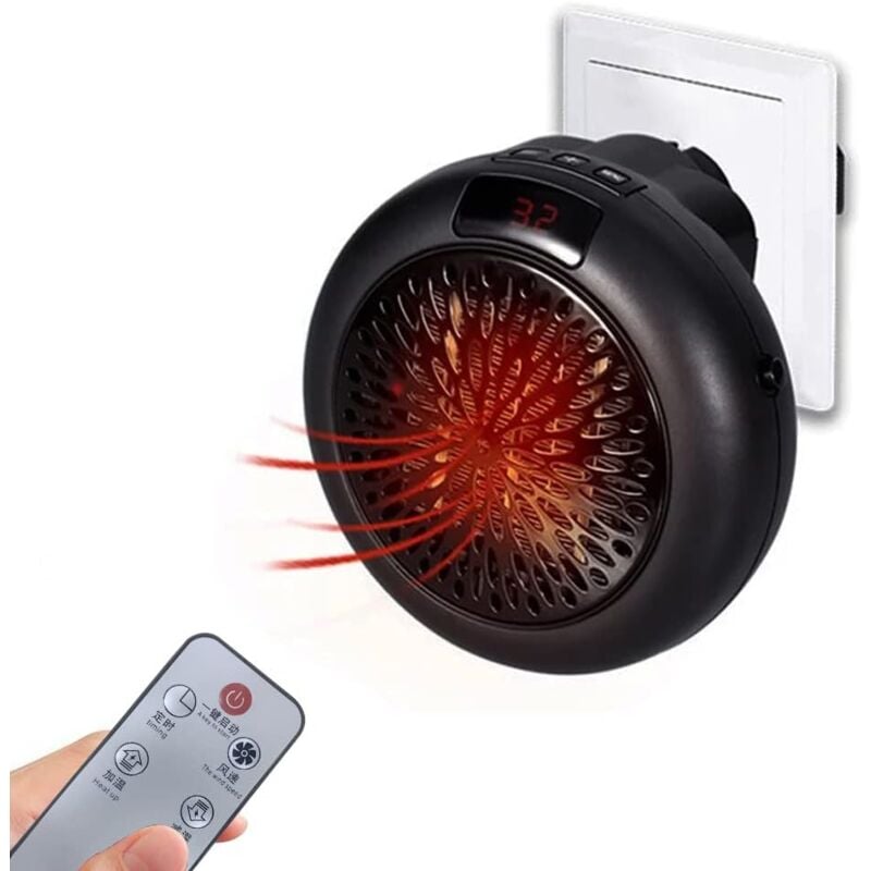 foto del prodotto bebusingoto riscaldatore elettrico intelligente da 900 w, riscaldatore elettrico a parete con termostato regolabile e timer