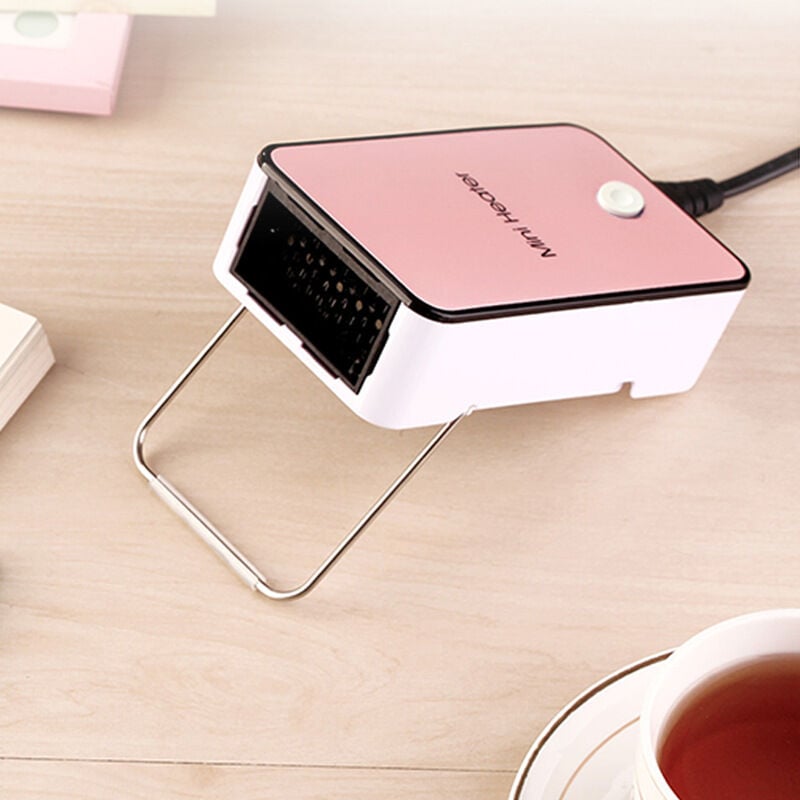 foto del prodotto bebusingoto riscaldatore elettrico portatile a risparmio energetico, mini riscaldatore d aria per ufficio e stanza, rosa