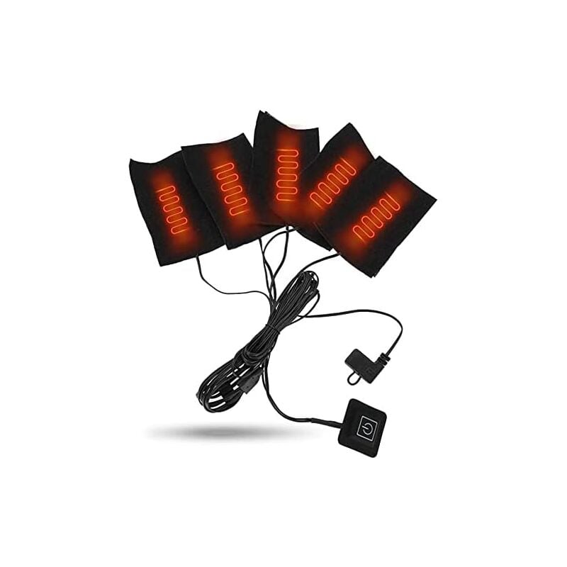 foto del prodotto bebusingoto riscaldatore elettrico usb per tessuti, cinque cuscinetti riscaldanti portatili, impermeabili e pieghevoli con temperatura regolabile