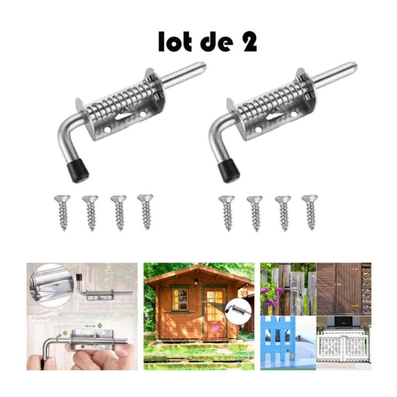 foto del prodotto bebusingoto robusti chiavistelli a molla in acciaio inossidabile, confezione da 10 bulloni a molla in acciaio inossidabile da 128 mm, chiavistello