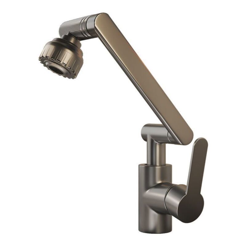foto del prodotto bebusingoto rubinetto da cucina flessibile, rubinetto da bagno girevole, miscelatore da cucina estensibile in acciaio inox, 2 modalit di