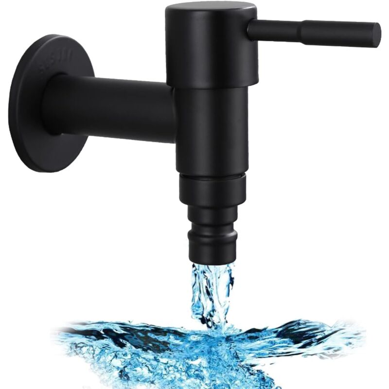foto del prodotto bebusingoto rubinetto da giardino in acciaio inox a parete, 1 rubinetto da parete per lavatrice, rubinetto da g1 2 pollice per balcone, bagno,