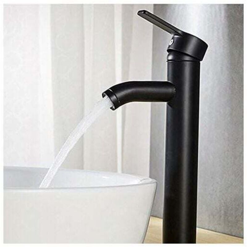 foto del prodotto bebusingoto rubinetto nero opaco miscelatore per lavandino del bagno in rame rubinetto per acqua calda e fredda opaca rubinetti eleganti e design