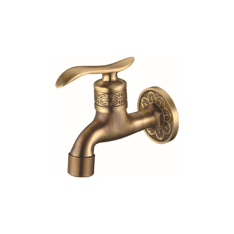 foto del prodotto bebusingoto rubinetto per acqua rubinetto in ottone in stile antico, montaggio a parete, rubinetto per lavaggio ad acqua fredda per bagno e cucina