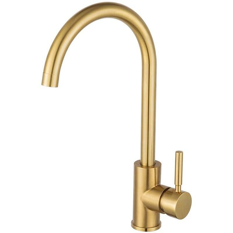foto del prodotto bebusingoto rubinetto per bagno, rubinetto per lavabo girevole a 360 , miscelatore a beccuccio alto, rubinetto per bagno o piccola cucina, oro