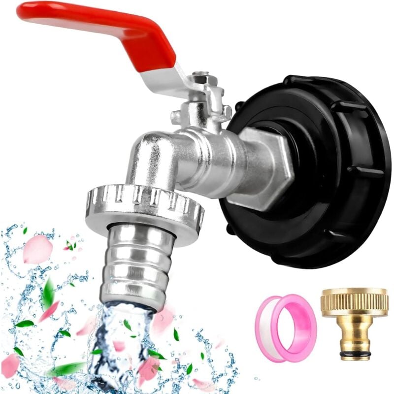 foto del prodotto bebusingoto - rubinetto per serbatoio, adattatore per serbatoio da 3/4', accessori per serbatoio, rubinetto da giardino con adattatore in ottone,