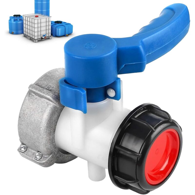 foto del prodotto bebusingoto rubinetto per serbatoio da 1000 litri dn40 62 mm , valvola per serbatoio d acqua in plastica da 1000 litri, adattatore per serbatoio