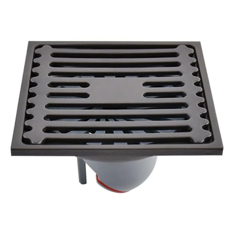 foto del prodotto bebusingoto scarico a pavimento per esterni in acciaio inox quadrato per doccia da bagno, scarico a sifone antiodore con coperchio del filtro