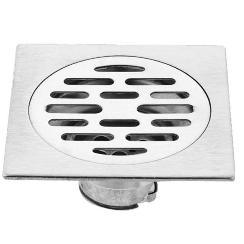foto del prodotto bebusingoto scarico a pavimento quadrato in acciaio inox ispessito, antiodore, scarico doccia, adatto per pavimenti di bagni di hotel