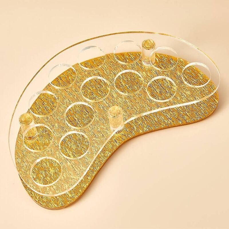 foto del prodotto bebusingoto scatola porta rossetto in acrilico, smalto per labbra ad arco, cosmetici multi griglia, fondo oro trasparente