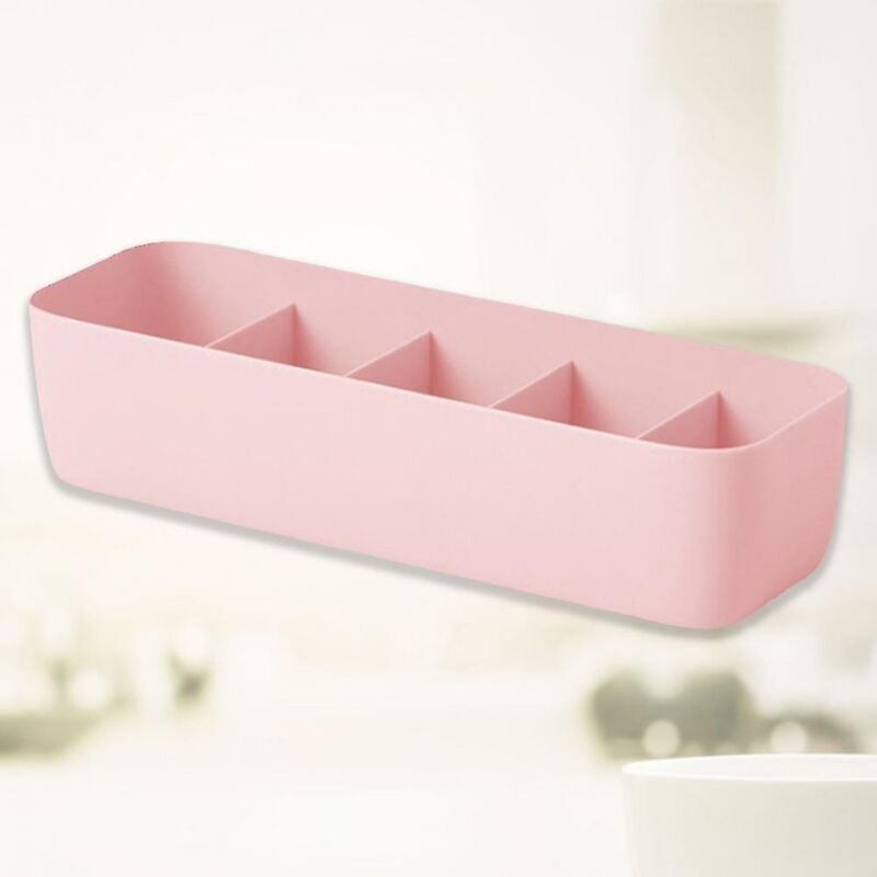 foto del prodotto bebusingoto scatola portaoggetti impilabile in plastica per calzini da camera da letto con cinque scomparti, rosa