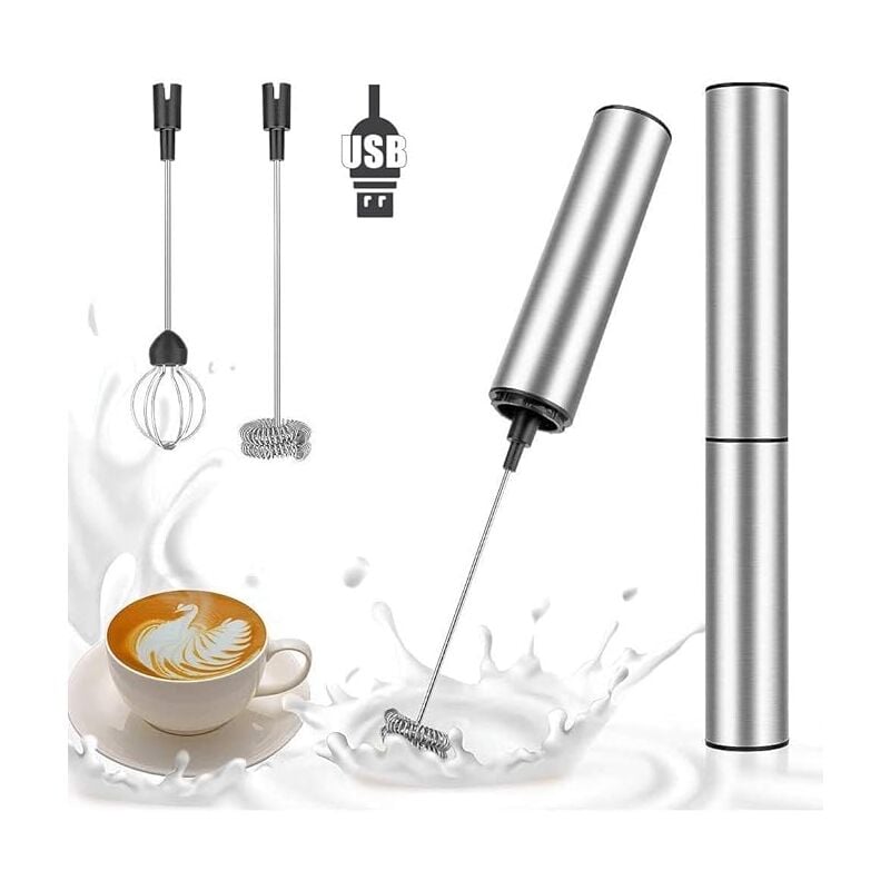 foto del prodotto bebusingoto schiumatore per latte ricaricabile, schiumatore per latte in acciaio inossidabile, schiumatore per caff da viaggio portatile, frusta