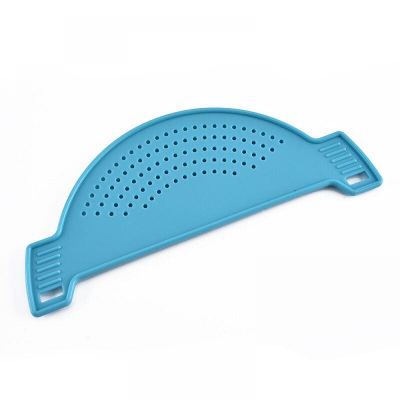 foto del prodotto bebusingoto scolapiatti da cucina in silicone blu , deflettore per scarico domestico, design ergonomico