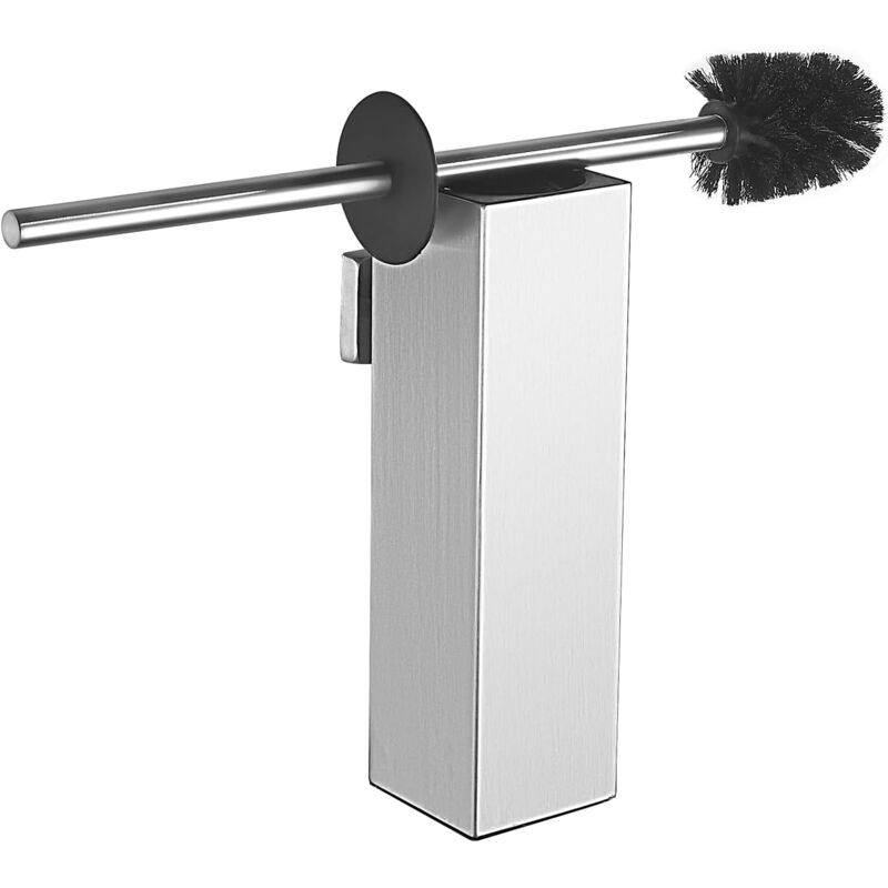 immagine 0 del prodotto bebusingoto scopino per wc moderno in acciaio inox con montaggio a parete, nichel spazzolato, quadrato.