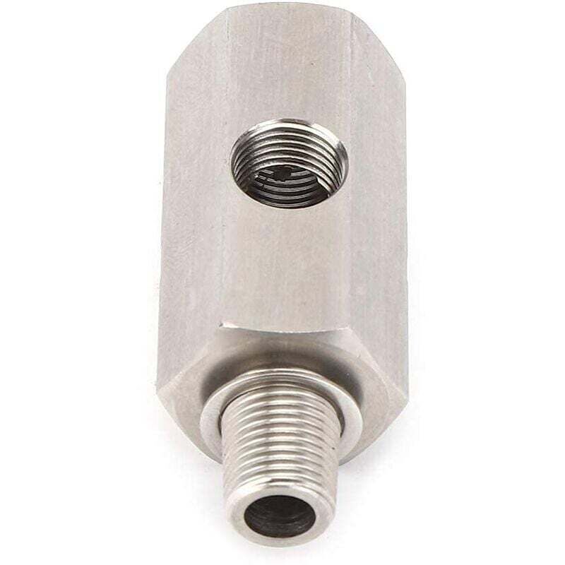 foto del prodotto bebusingoto sensore di pressione dell olio in acciaio inossidabile, raccordo a t da 1 8 npt, manometro per linea di alimentazione dell olio turbo,