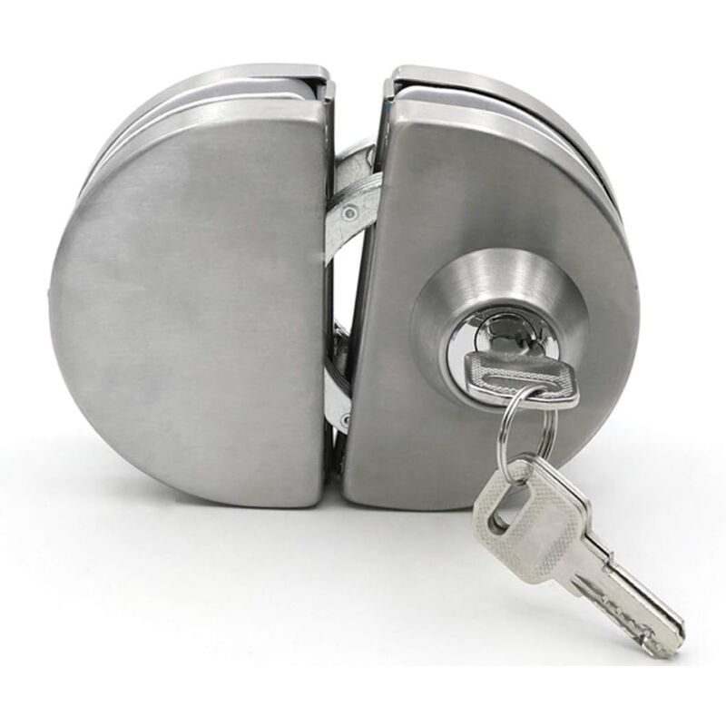 foto del prodotto bebusingoto serratura per porta in vetro, alloggiamento, acciaio inossidabile cromato resistente, per ufficio, porta in vetro da 10 mm a 12 mm,