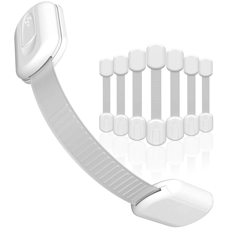 foto del prodotto bebusingoto serrature di sicurezza per bambini confezione da 8, bianco , facili da installare non servono attrezzi , per frigoriferi e cassetti