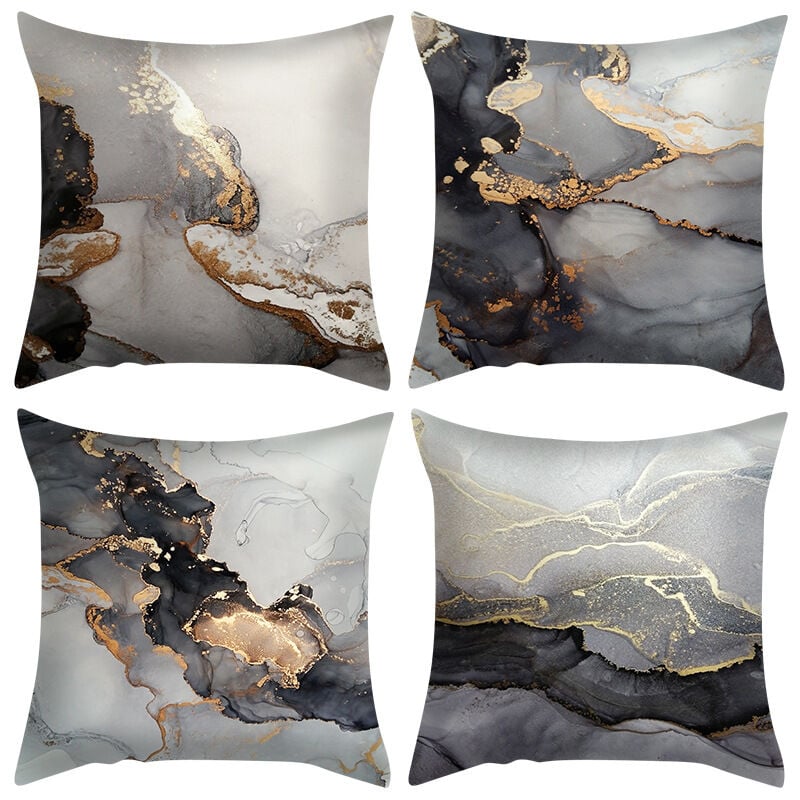 foto del prodotto bebusingoto set da 4 pezzi, federa con texture in marmo da 1818 4545 cm, federa per cuscino da soggiorno, divano, camera da letto, cuscino effetto